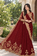 Maria b Maroon Exclusive Saree Soft Net 5