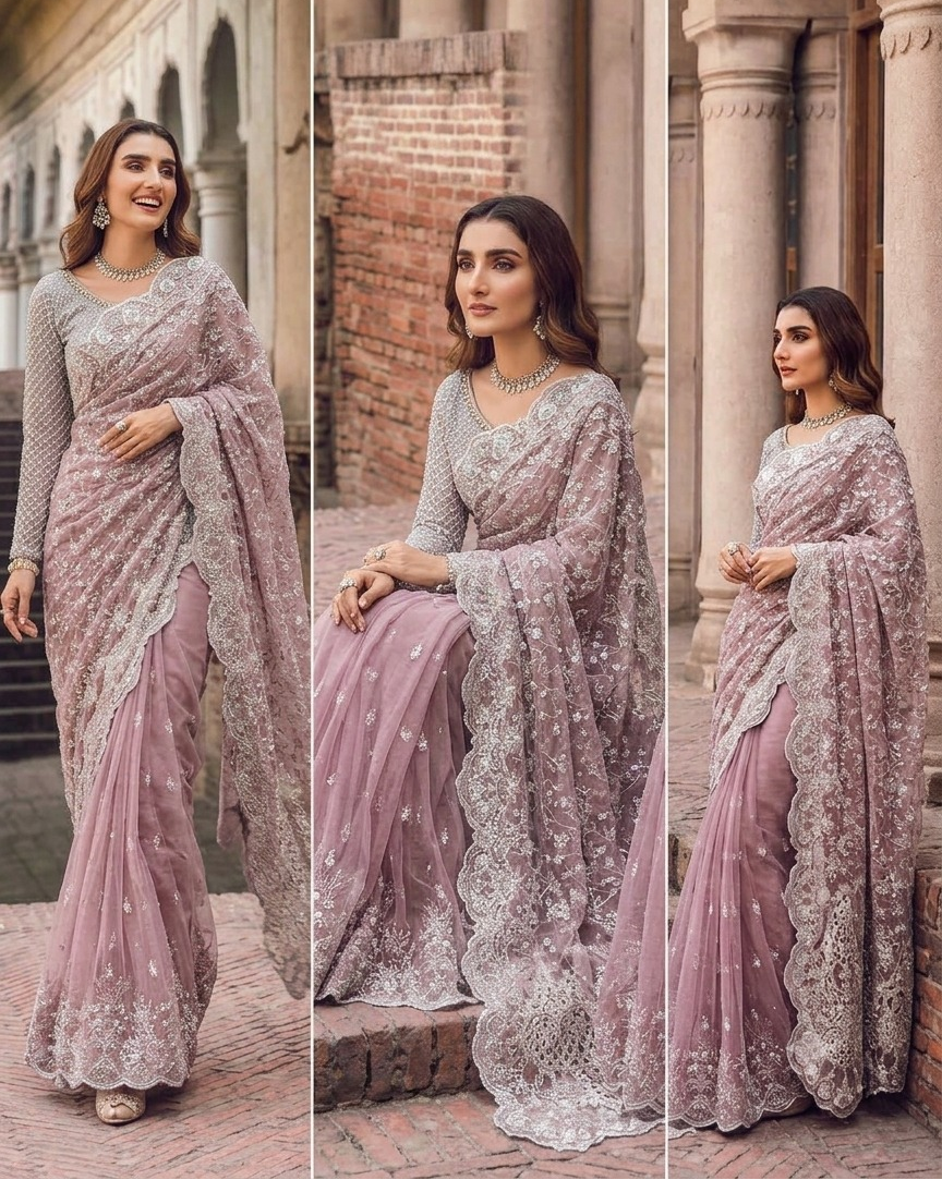 Maria B Luxury Saree SR pink
