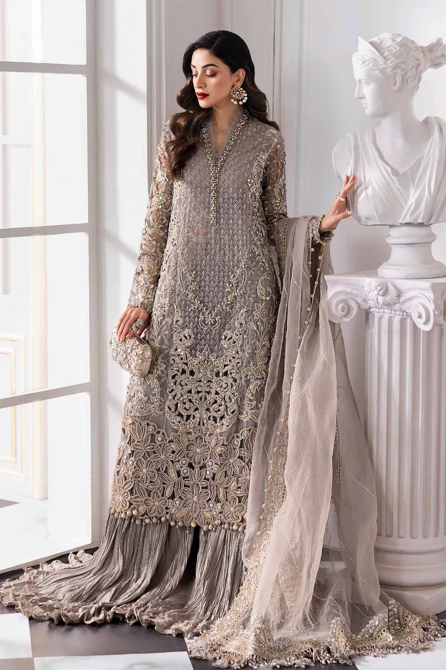 MARIA B EXCLUSIVE PREMIUM EMBROIDERED DRESS
