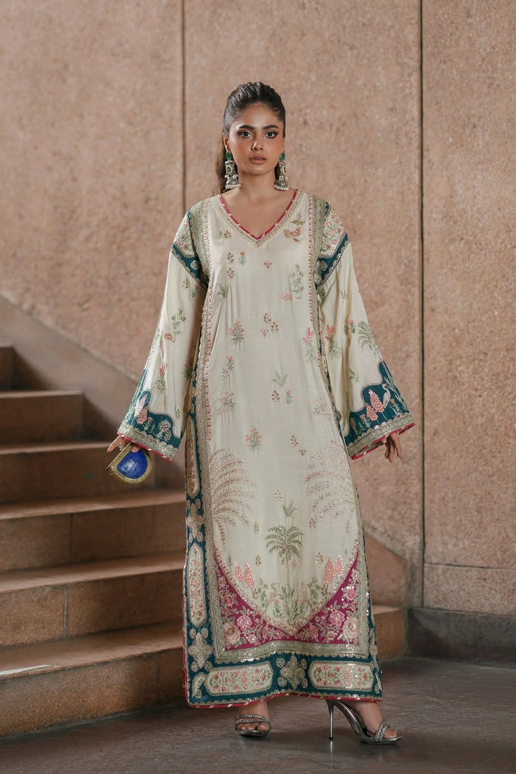 Ethnic Silk Kaftan Collection unstitched