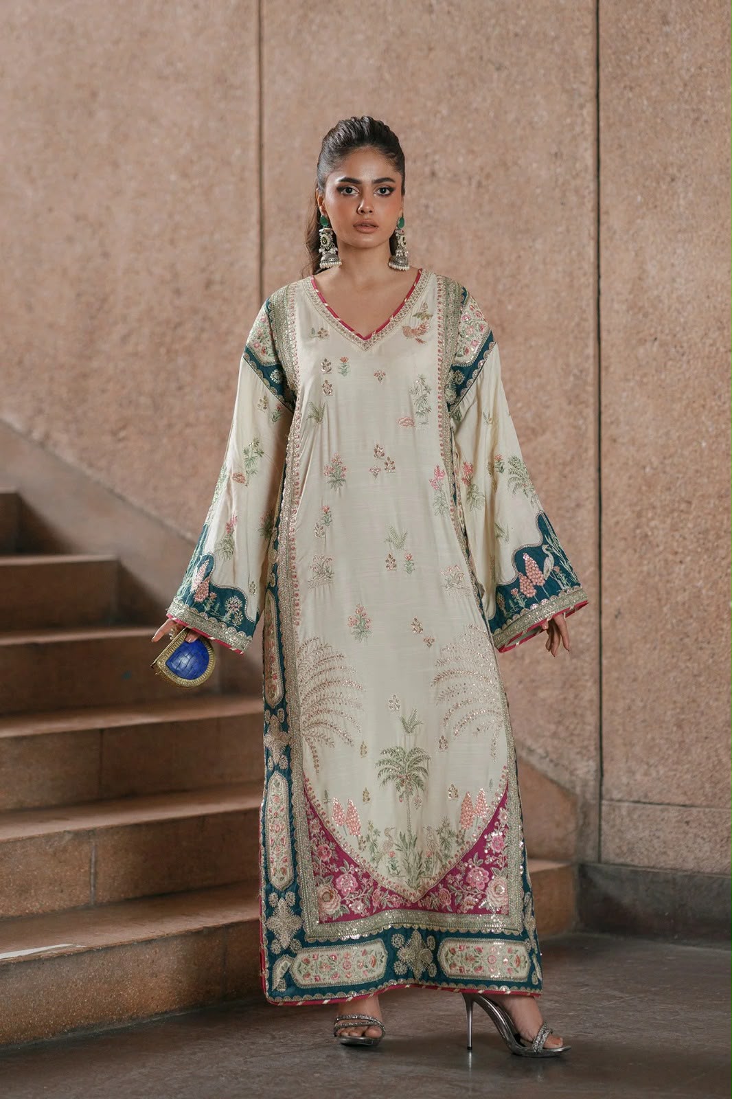 Ethnic Silk Kaftan Collection unstitched