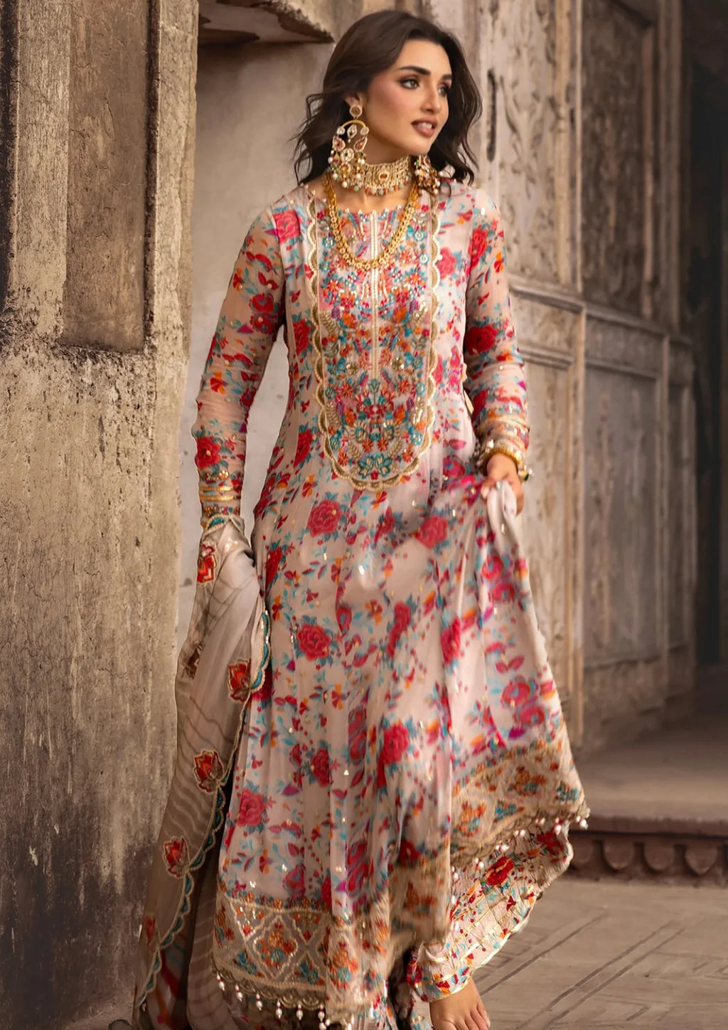 Charizma Embroidered Chiffon 3 piece
