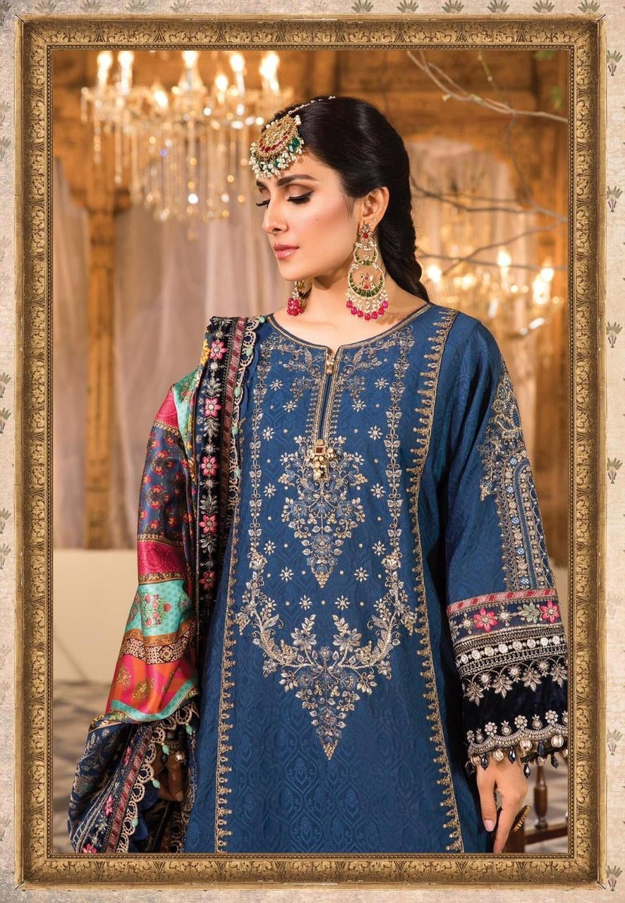 Maria B Chiffon Embroidered 3 Piece Unstitched b