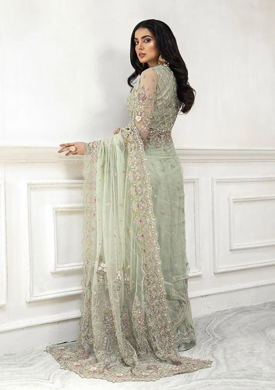 Maria B Embroidered Luxury Net Saree unstitched 15