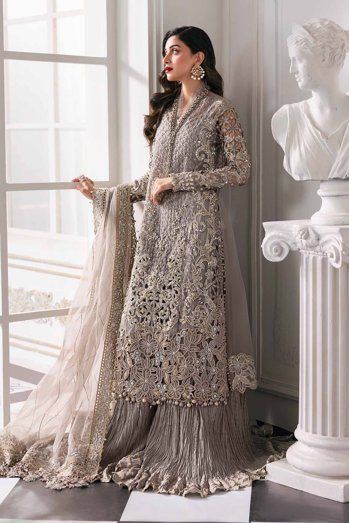 MARIA B EXCLUSIVE PREMIUM EMBROIDERED DRESS