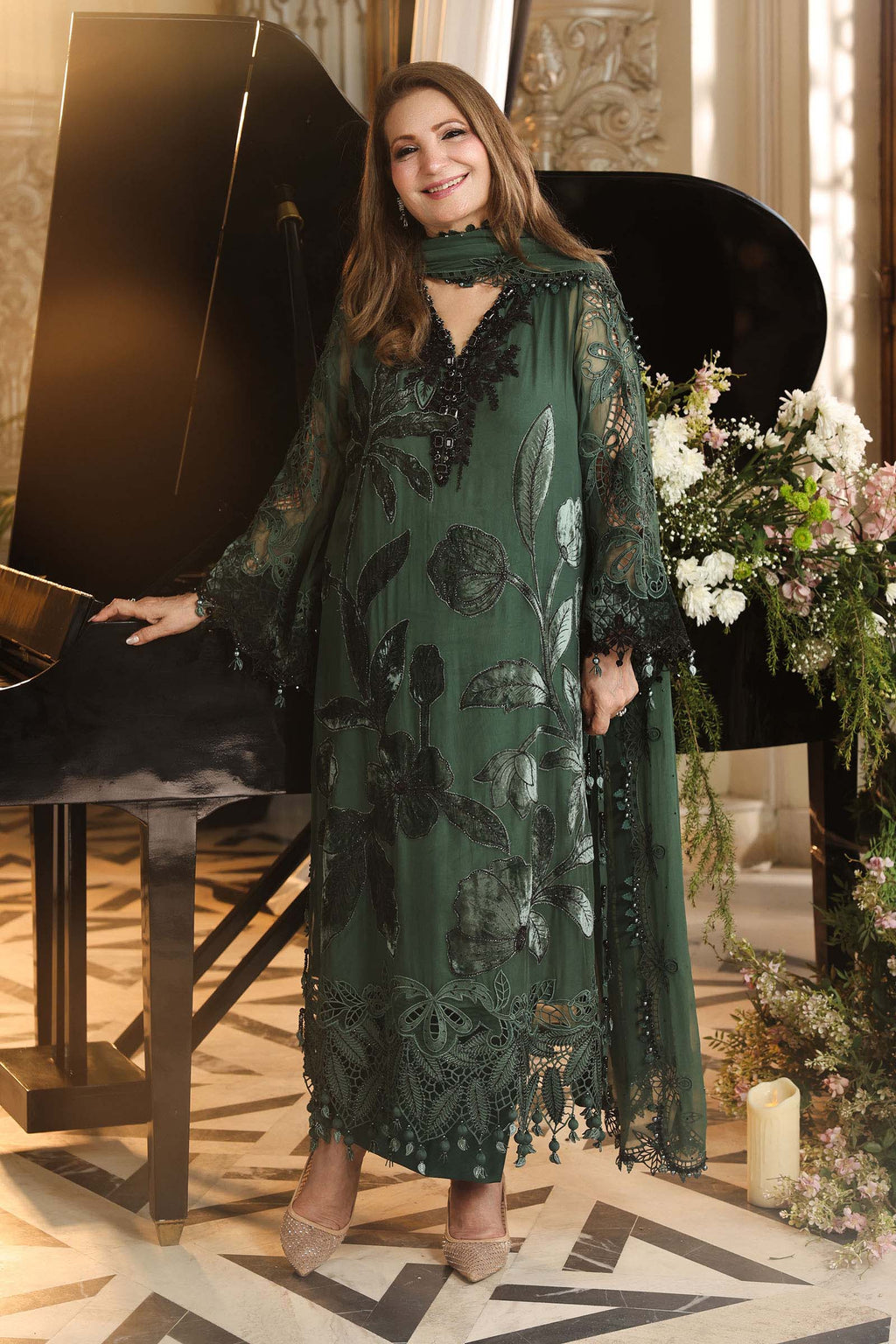 Maria B 3 Piece Embroidered Chiffon Suit 45