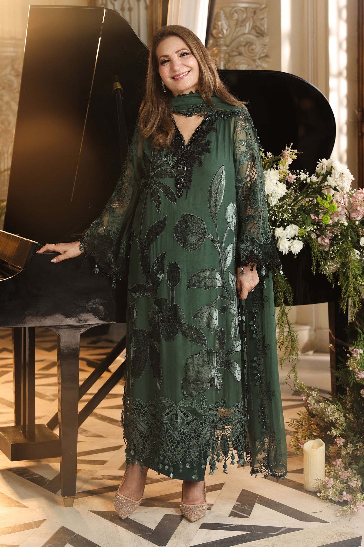 Maria B 3 Piece Embroidered Chiffon Suit 45