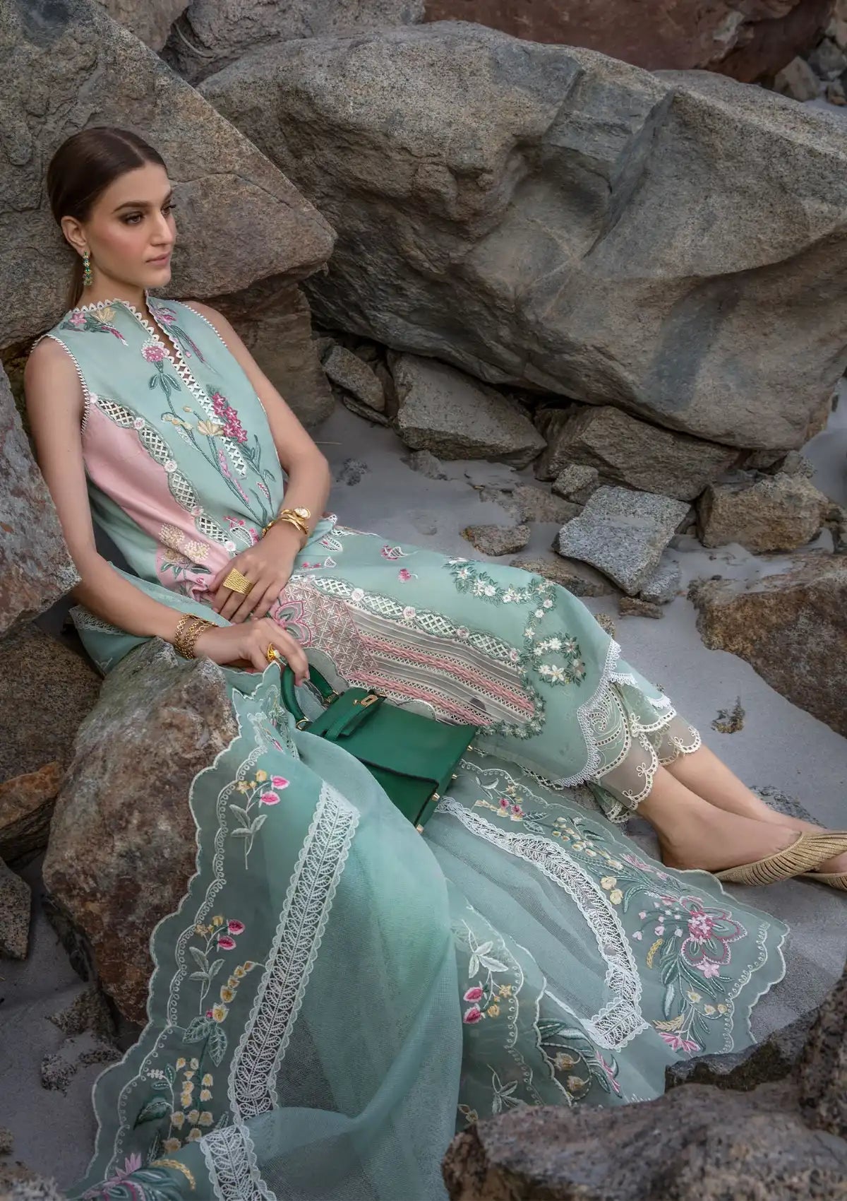 Crimson Embroidered Lawn Suit 21
