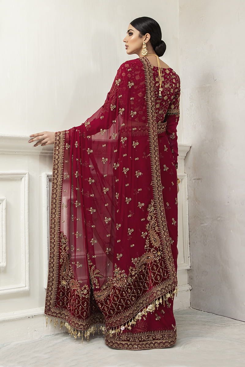 Maria B Saree Exclusive Mehroon
