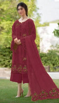 Zarqash chikankari Unstitched Mehroon 31