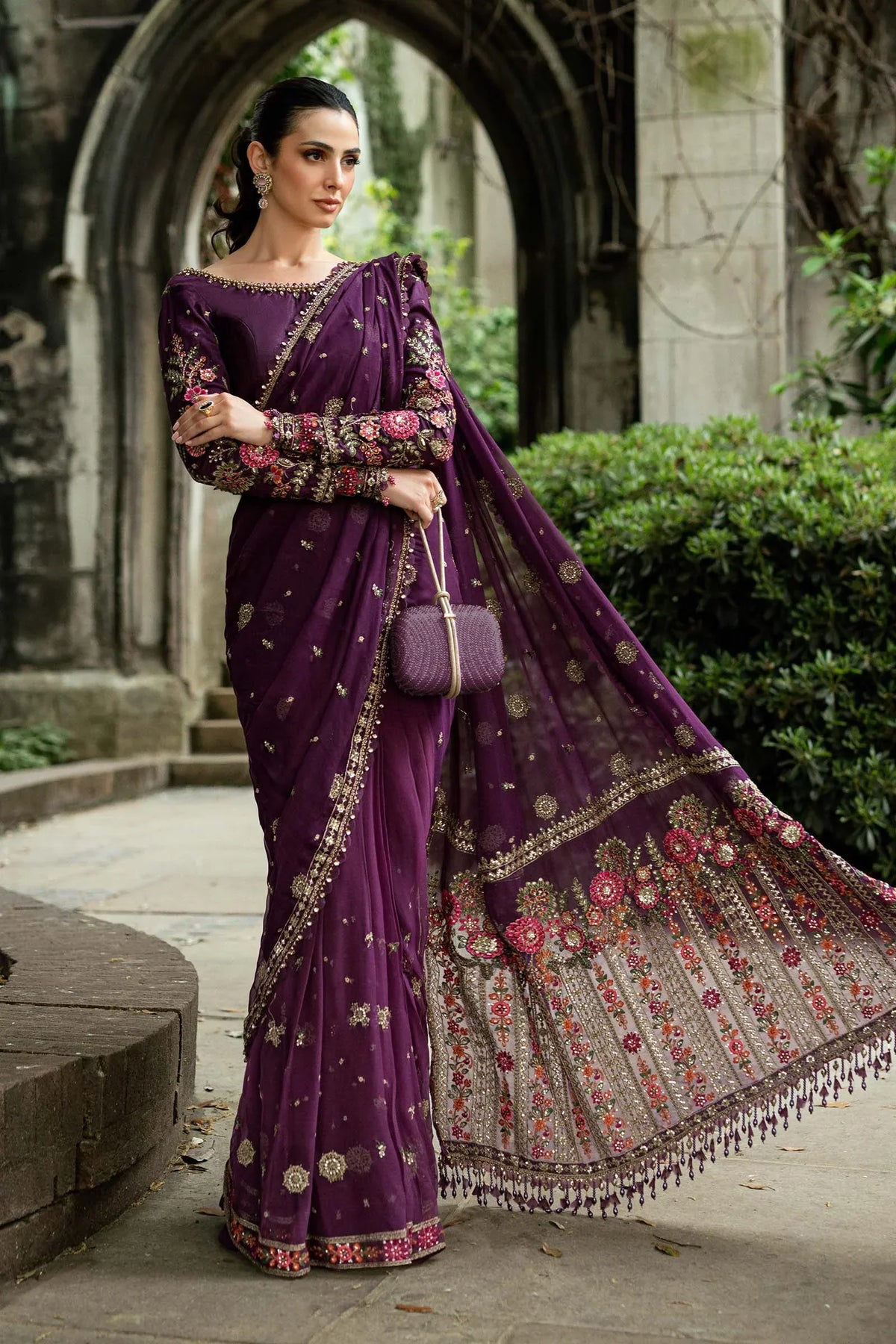 Maria.B Soiree Embroidered Chiffon Saree 3
