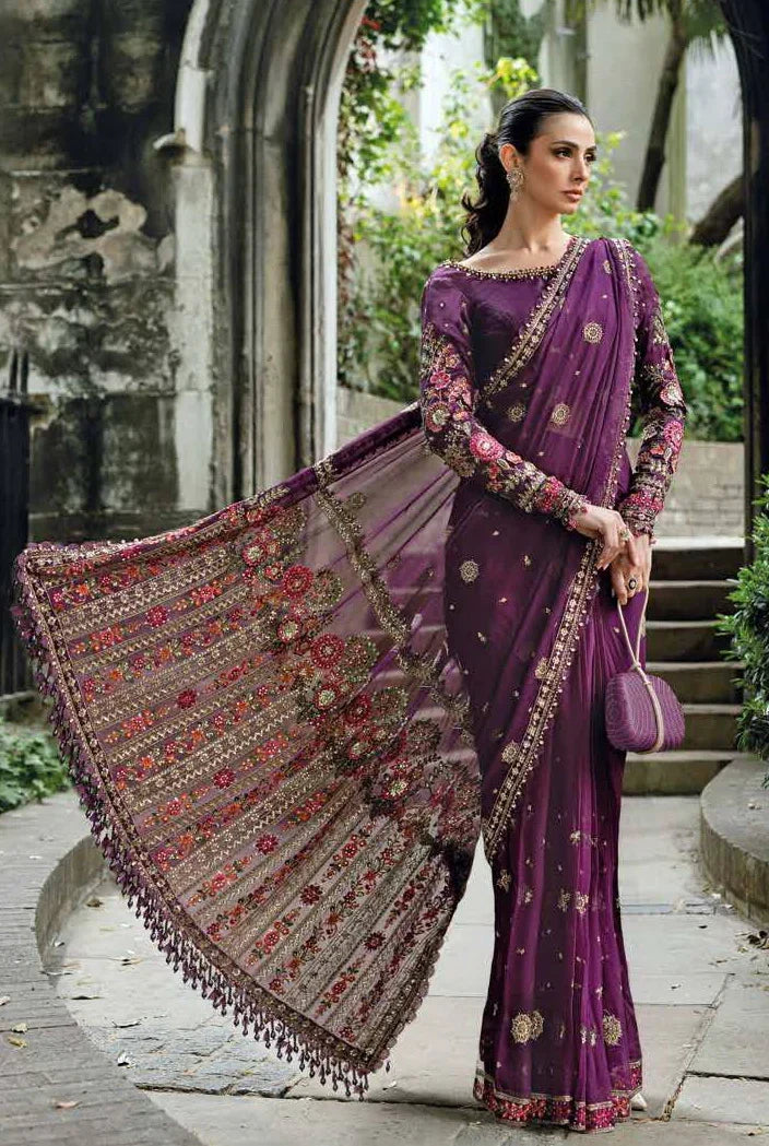 Maria.B Soiree Embroidered Chiffon Saree 3