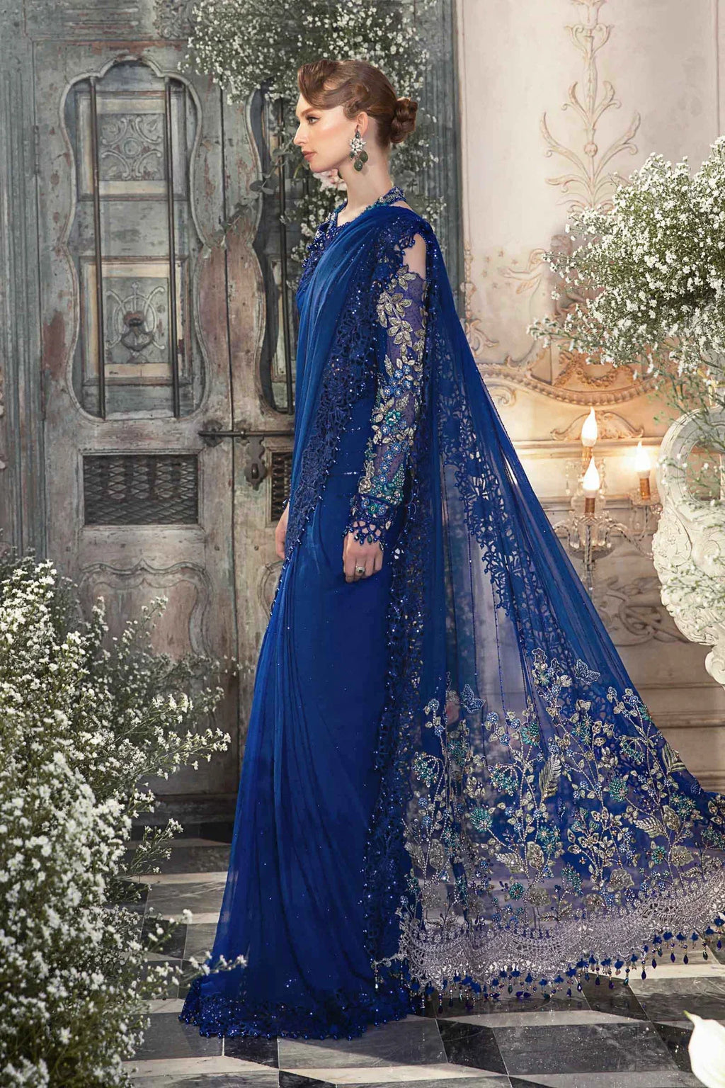 Maria.B Mbroidered Saree Luxury Formal Collection 8