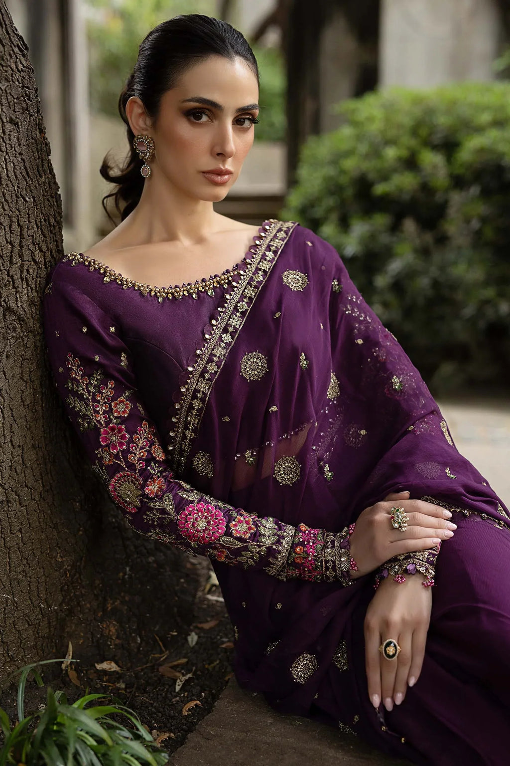 Maria.B Soiree Embroidered Chiffon Saree 3