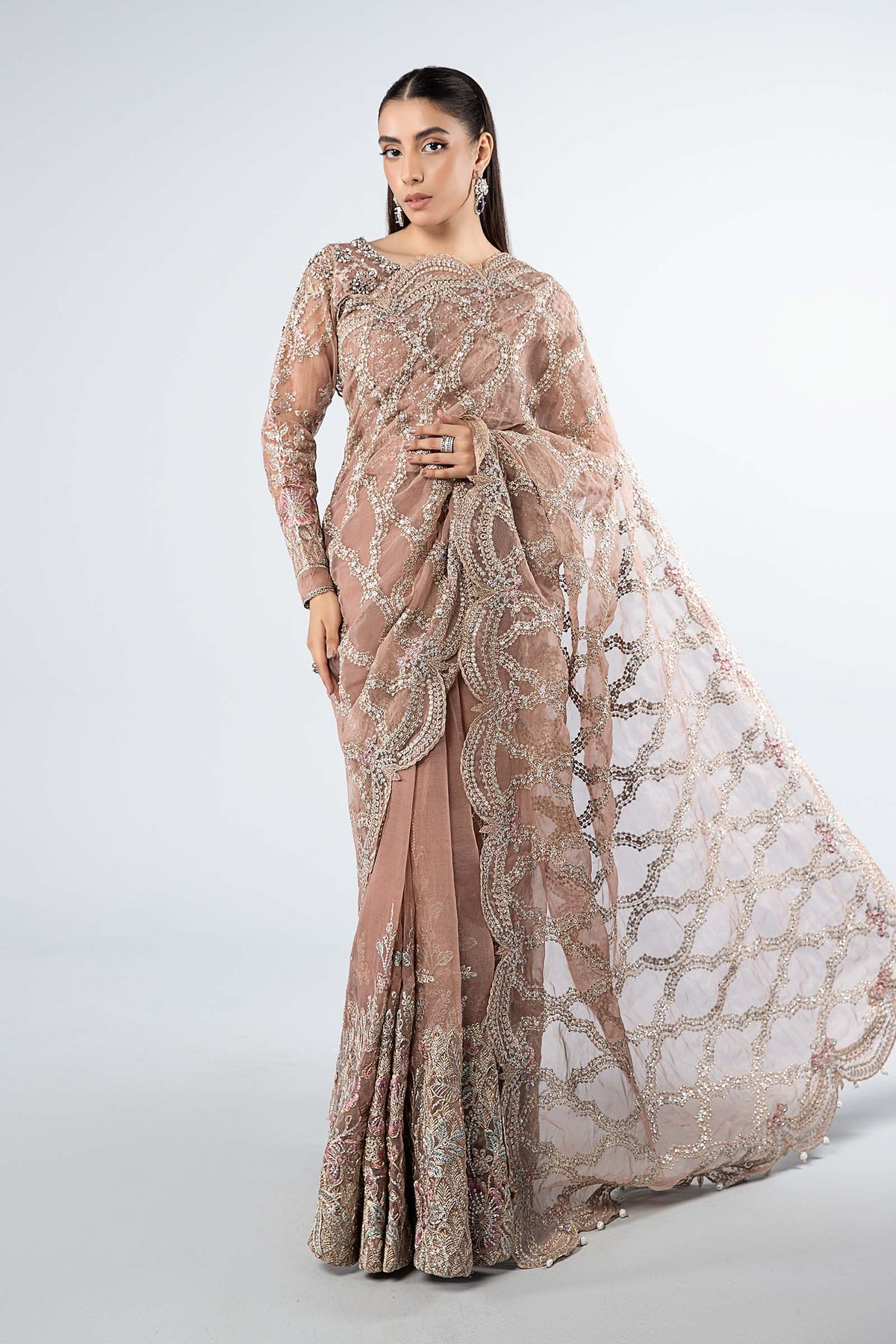 Maria B Luxury Saree Embroidered Saree 2