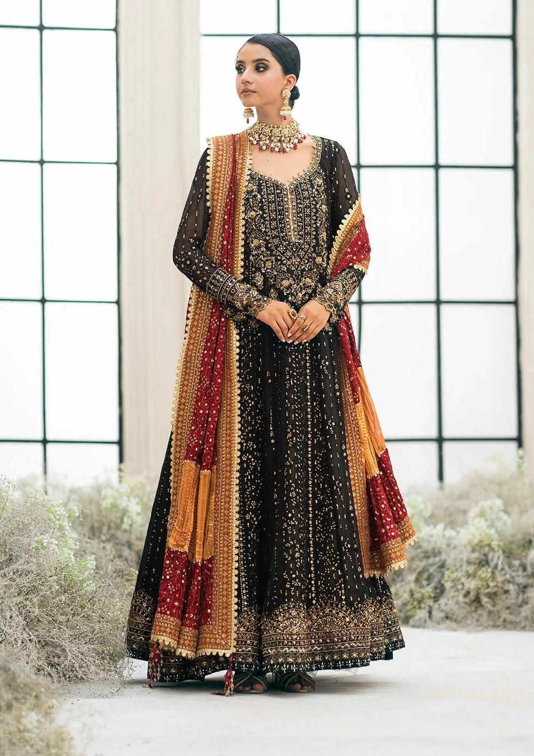 AIK Atelier Black Bridal Collection Chiffon Dress
