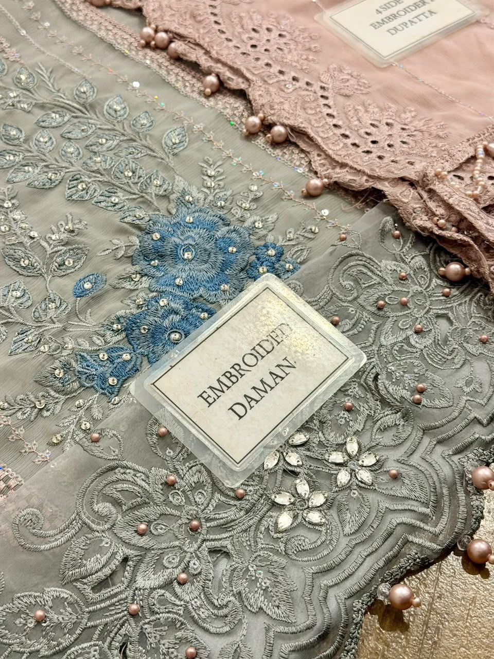 Maria B Unstitched Embroidered Chiffon 3 Piece Suit 42