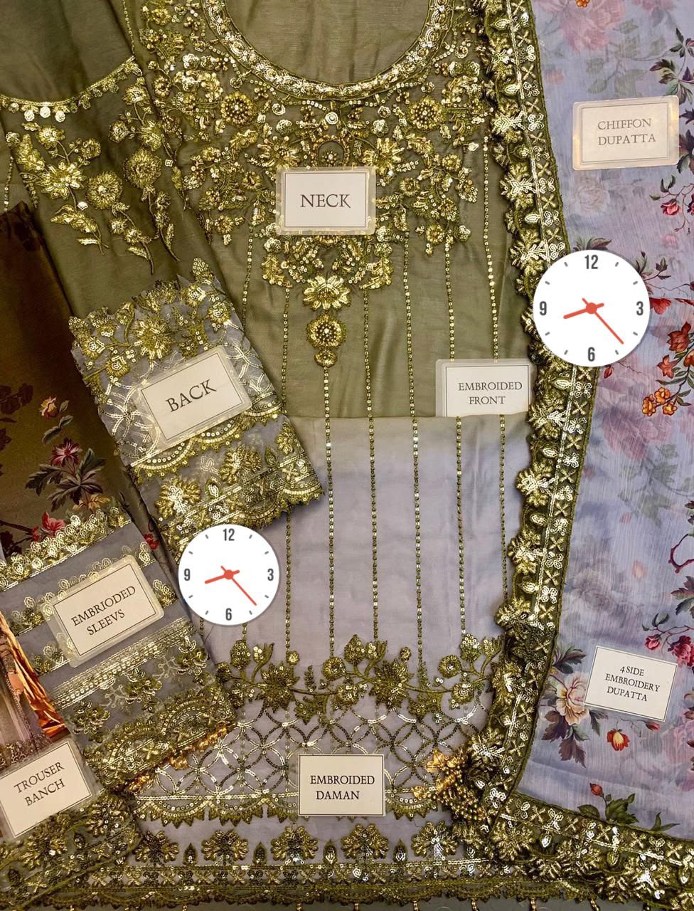 Charizma Luxury Chiffon 3 Ps Unstitched