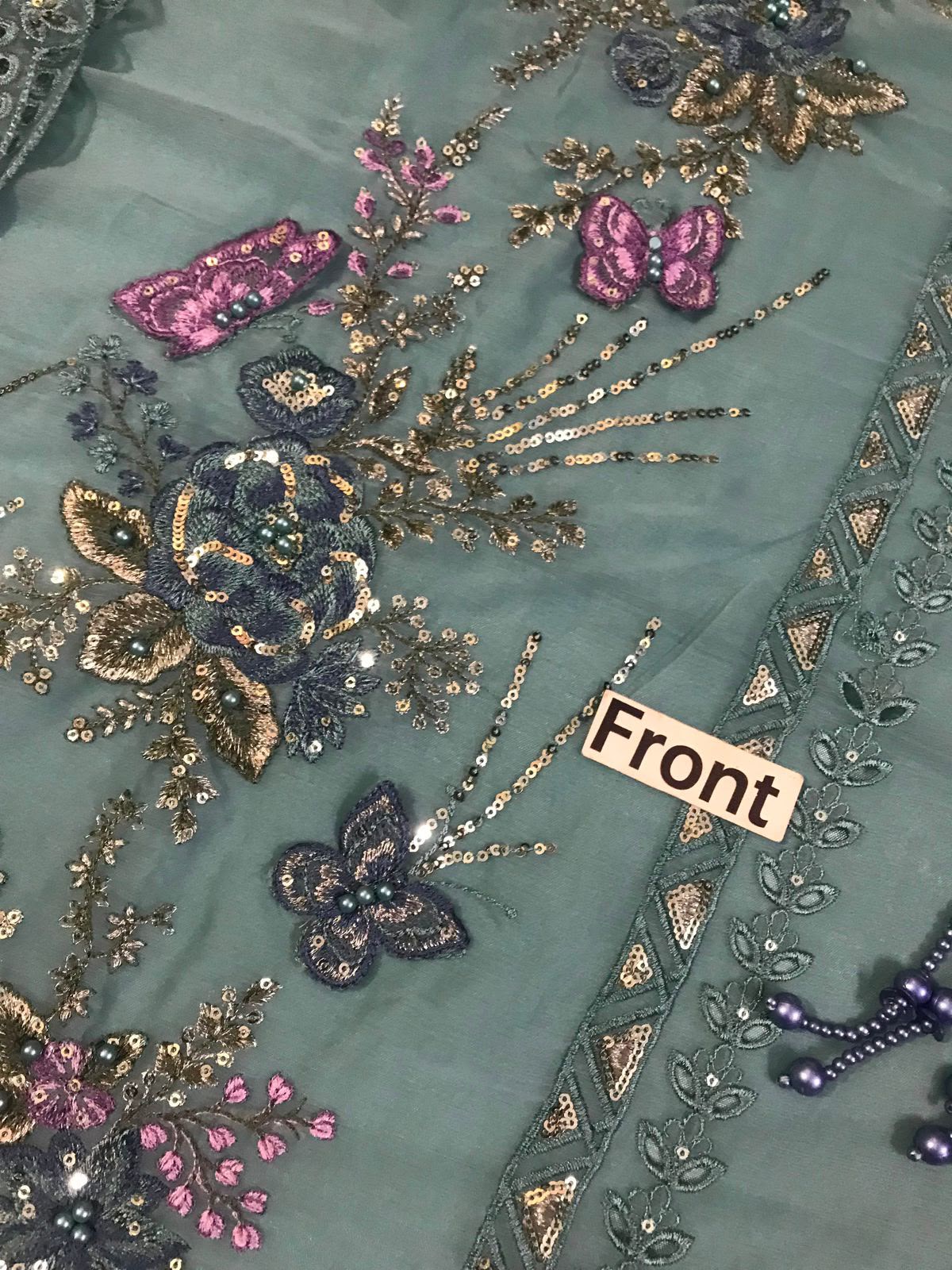 Maria B Unstitched Embroidered Chiffon 3 Piece Suit 43