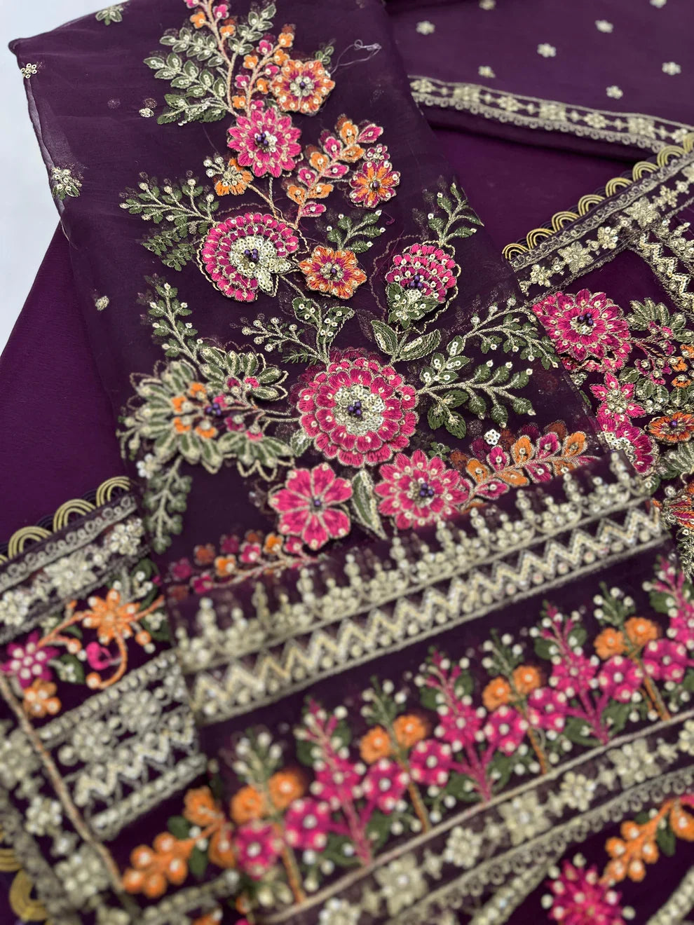 Maria.B Soiree Embroidered Chiffon Saree 3