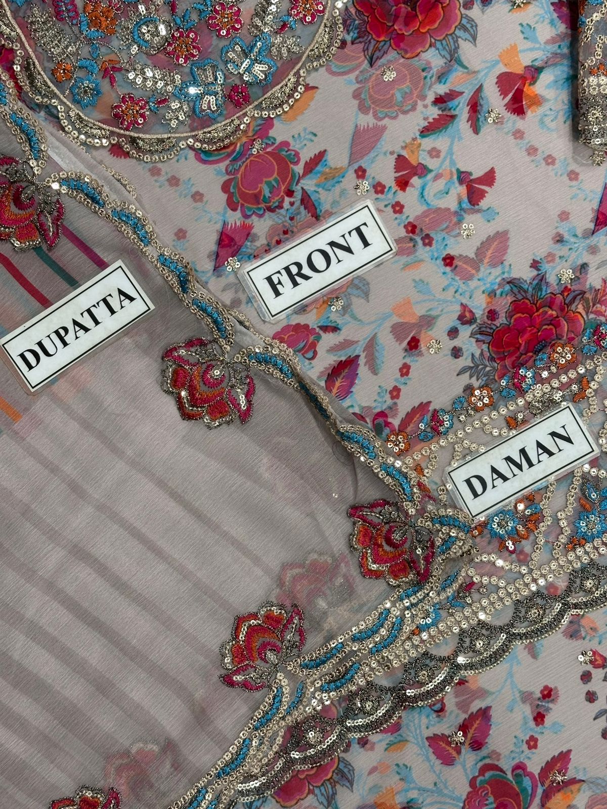 Charizma Embroidered Chiffon 3 piece