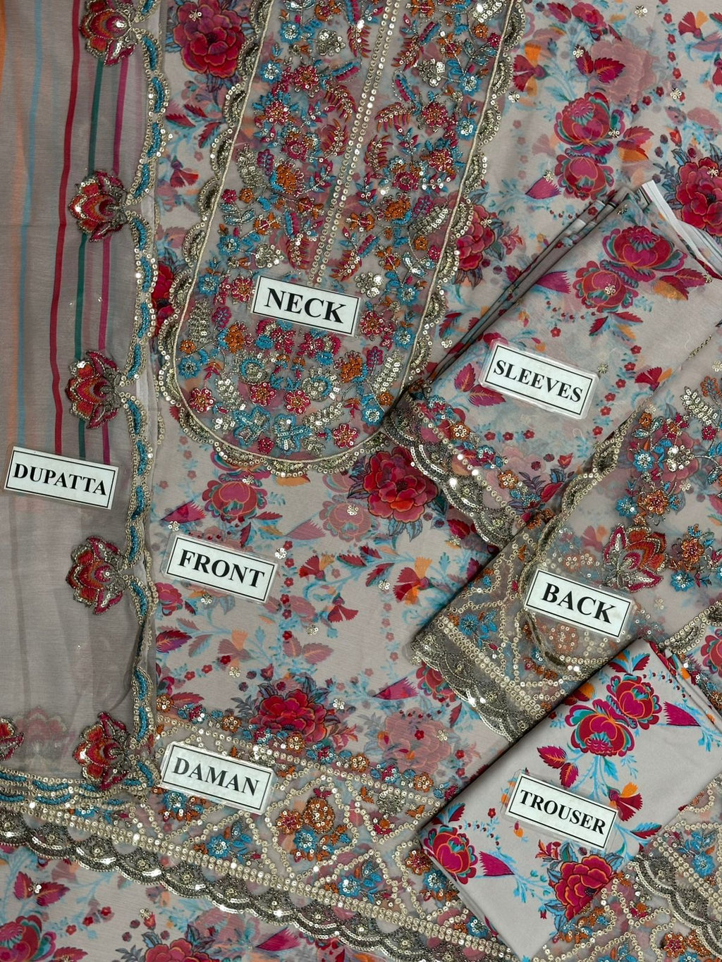 Charizma Embroidered Chiffon 3 piece
