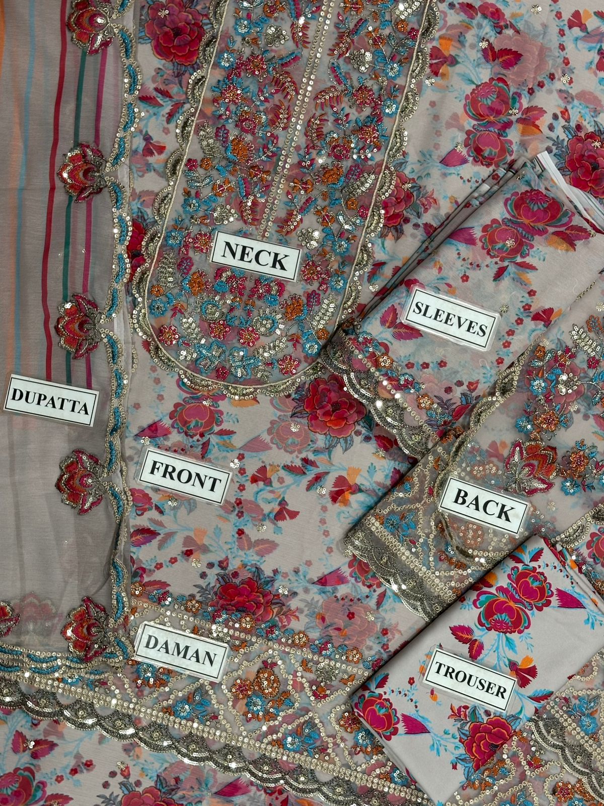 Charizma Embroidered Chiffon 3 piece