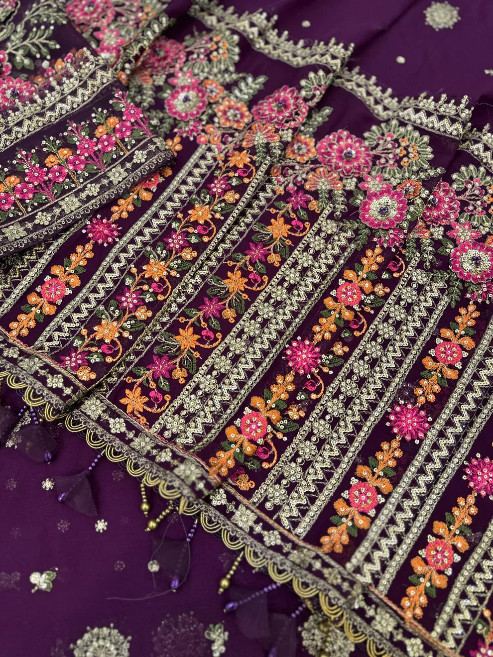 Maria.B Soiree Embroidered Chiffon Saree 3