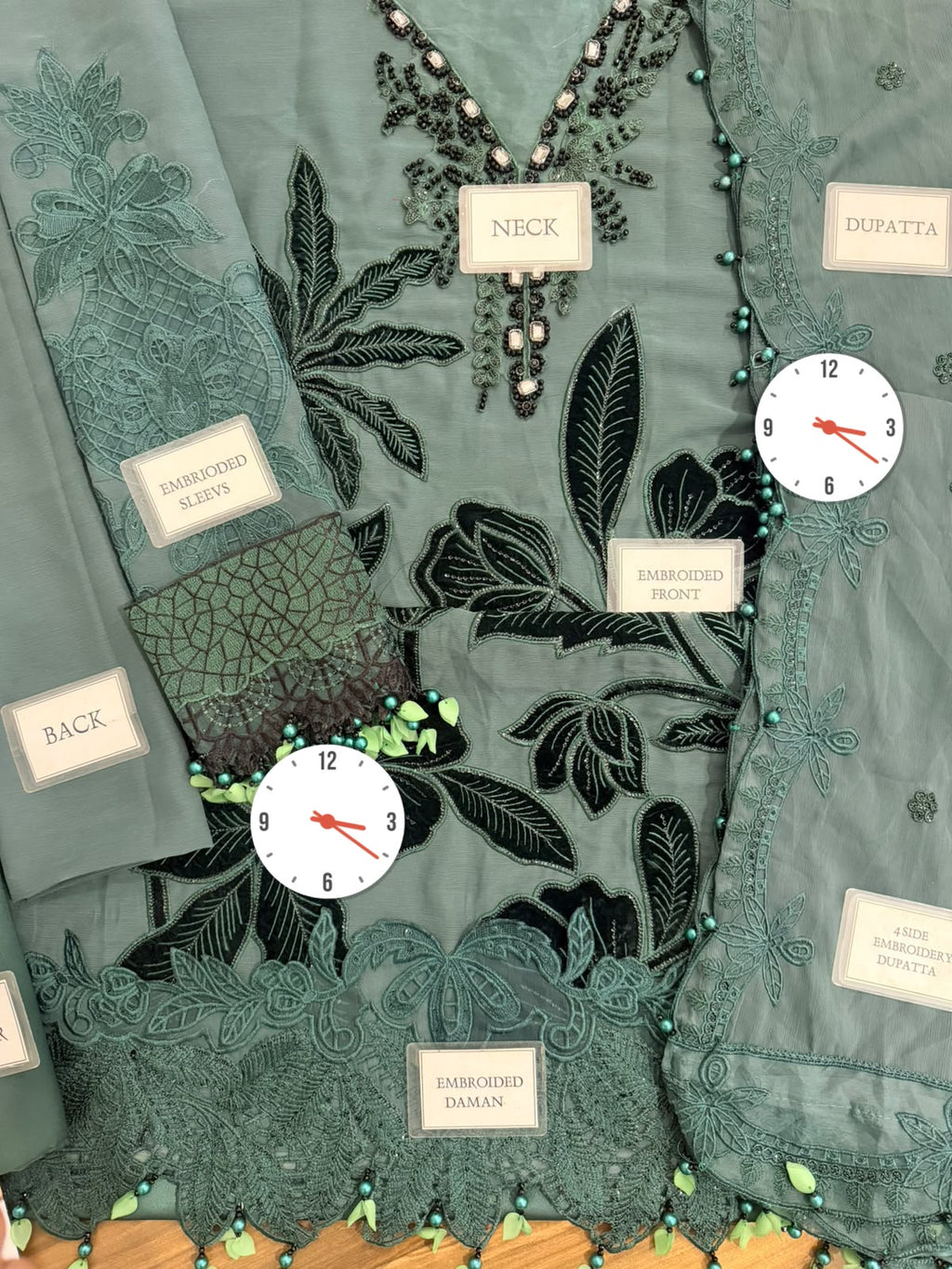 Maria B 3 Piece Embroidered Chiffon Suit 45