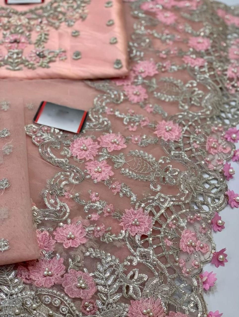 MariaB Couture QUEEN PINK Net Saree 14