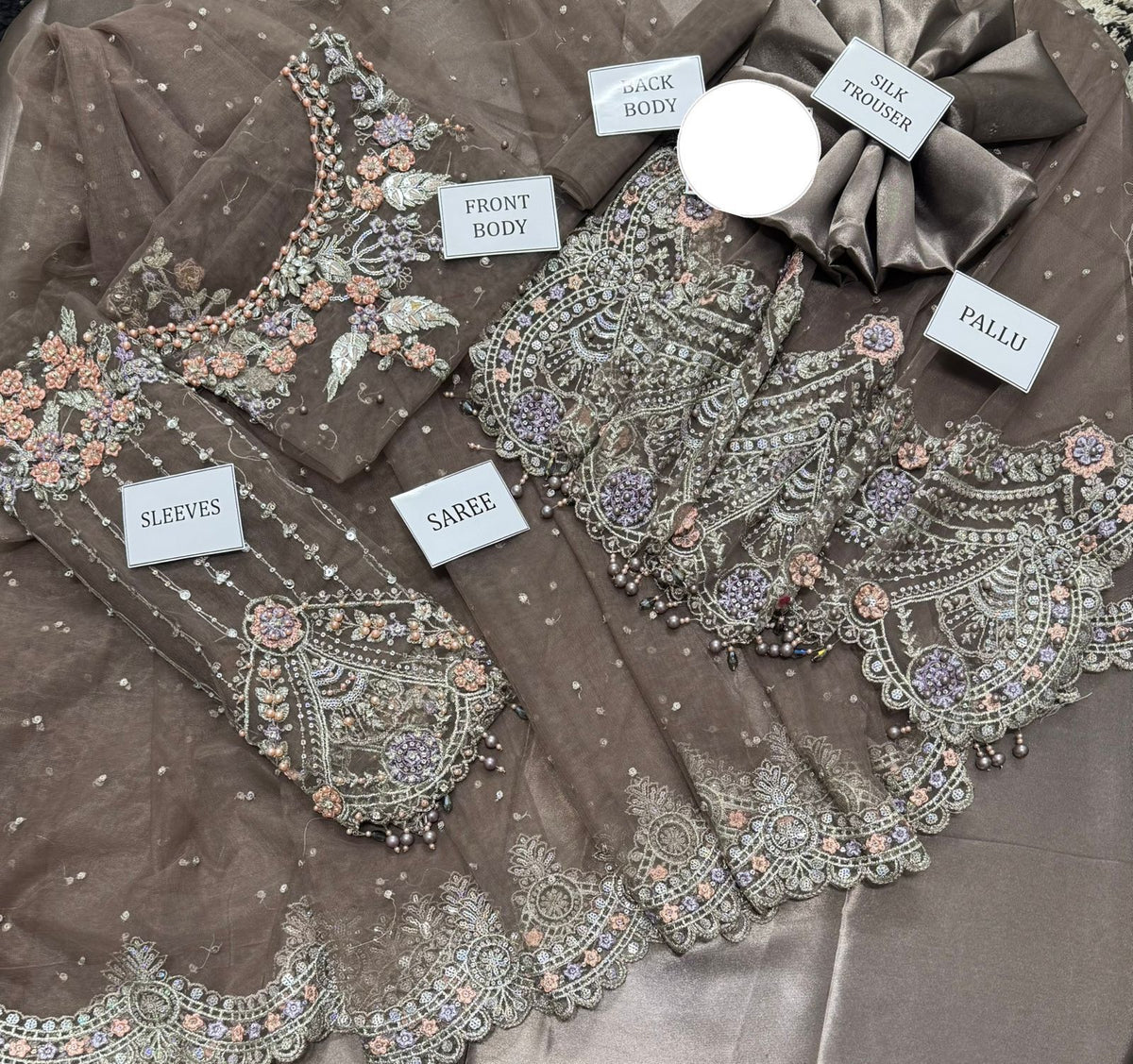 Maria B Net Saree Embroidered & Hand Embellished 12