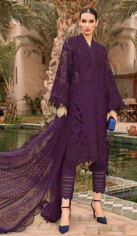 Maria B New Purple 3d Work Luxury Premium Chikankari 28