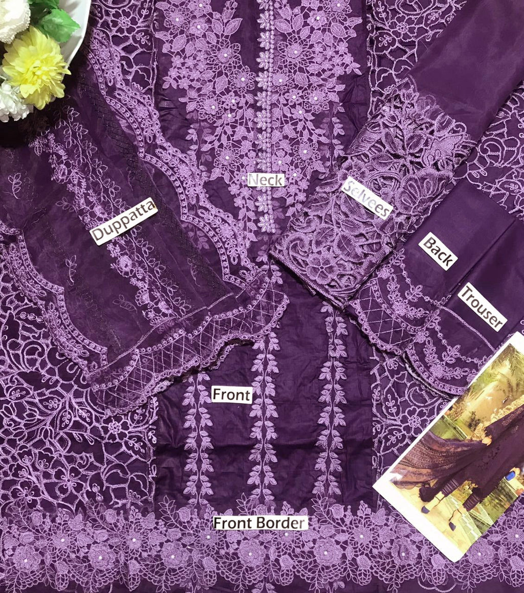 Maria B New Purple 3d Work Luxury Premium Chikankari 28
