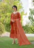 Zarqash chikankari Unstitched Red 30